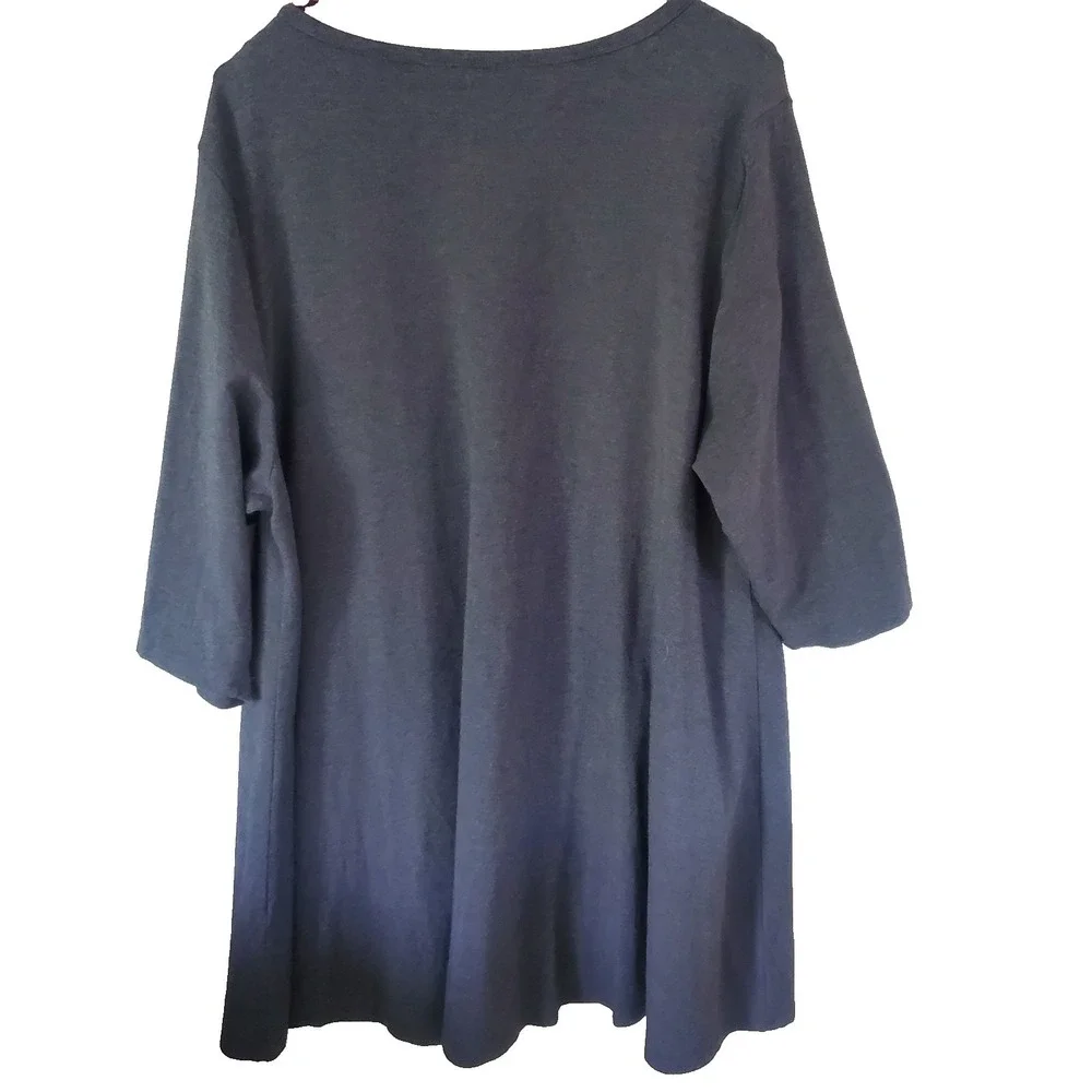 Womens Oversized Tunic 1X Bamboo Organic Cotton Stretch‎ Pockets Layer Lagenlook